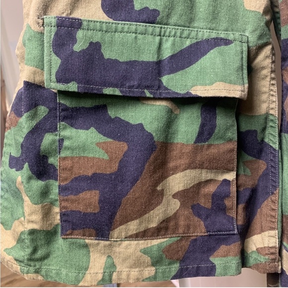 Army Jacket Camo Men's Medium Combat Camouflage Woodland Military Authentic - Picture 6 of 10